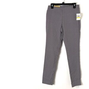 MICHAEL Michael Kors Black White Super Skinny Pull-On Diamond Ankle Pants NWT